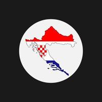 kroatien karta siluett med flagga på vit bakgrund vektor