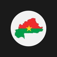 burkina faso karta siluett med flagga på vit bakgrund vektor