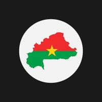 Burkina Faso Karte Silhouette mit Flagge auf weißem Hintergrund vektor