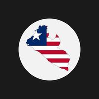 Liberia Karte Silhouette mit Flagge auf weißem Hintergrund vektor