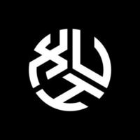 Xuh-Brief-Logo-Design auf schwarzem Hintergrund. xuh kreative Initialen schreiben Logo-Konzept. xuh Buchstabendesign. vektor