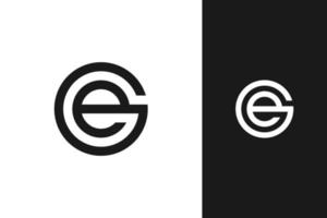 einfaches minimales modernes initiales e- und g-monogramm-logo-design vektor