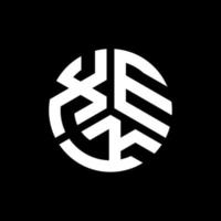 xek-Buchstaben-Logo-Design auf schwarzem Hintergrund. xek kreative Initialen schreiben Logo-Konzept. xek Briefgestaltung. vektor