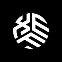xef-Buchstaben-Logo-Design auf schwarzem Hintergrund. xef kreative Initialen schreiben Logo-Konzept. xef Briefgestaltung. vektor
