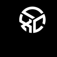 lxc brev logotyp design på svart bakgrund. lxc kreativa initialer bokstavslogotyp koncept. lxc bokstavsdesign. vektor