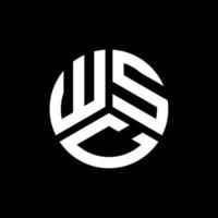 wsc-Brief-Logo-Design auf schwarzem Hintergrund. wsc kreative Initialen schreiben Logo-Konzept. wsc Briefgestaltung. vektor