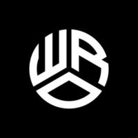 wro-Brief-Logo-Design auf schwarzem Hintergrund. wro kreatives Initialen-Buchstaben-Logo-Konzept. wro Briefgestaltung. vektor