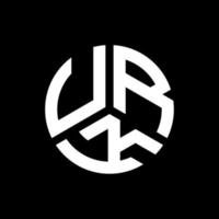 urk-Buchstaben-Logo-Design auf schwarzem Hintergrund. urk kreative Initialen schreiben Logo-Konzept. Urk Briefgestaltung. vektor