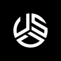 usd-Brief-Logo-Design auf schwarzem Hintergrund. usd kreatives Initialen-Buchstaben-Logo-Konzept. us-Briefgestaltung. vektor