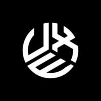 uxe-Buchstaben-Logo-Design auf schwarzem Hintergrund. uxe kreatives Initialen-Buchstaben-Logo-Konzept. uxe Briefgestaltung. vektor