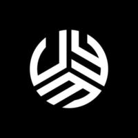 uym-Buchstaben-Logo-Design auf schwarzem Hintergrund. uym kreative Initialen schreiben Logo-Konzept. uym Briefgestaltung. vektor