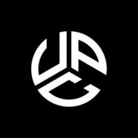 Upc-Brief-Logo-Design auf schwarzem Hintergrund. upc kreative Initialen schreiben Logo-Konzept. Upc-Buchstaben-Design. vektor