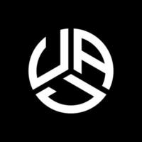 Printuaj-Buchstaben-Logo-Design auf schwarzem Hintergrund. uaj kreative Initialen schreiben Logo-Konzept. uaj Briefgestaltung. vektor
