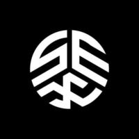 Sex-Brief-Logo-Design auf schwarzem Hintergrund. Sex kreative Initialen schreiben Logo-Konzept. Sex-Buchstaben-Design. vektor