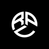 rpu-Brief-Logo-Design auf schwarzem Hintergrund. rpu kreative Initialen schreiben Logo-Konzept. Rpu-Buchstaben-Design. vektor