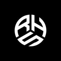 rhs brev logotyp design på svart bakgrund. rhs kreativa initialer brev logotyp koncept. rhs-bokstavsdesign. vektor