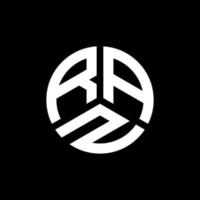 Logo-Design mit Raz-Buchstaben auf schwarzem Hintergrund. raz kreative Initialen schreiben Logo-Konzept. Raz Briefdesign. vektor