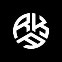 rka-Brief-Logo-Design auf schwarzem Hintergrund. rka kreative Initialen schreiben Logo-Konzept. rka Briefgestaltung. vektor