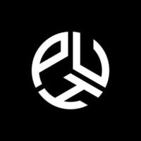 Puh-Buchstaben-Logo-Design auf schwarzem Hintergrund. puh kreatives Initialen-Buchstaben-Logo-Konzept. Puh-Buchstaben-Design.