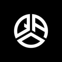 qao brev logotyp design på svart bakgrund. qao kreativa initialer bokstavslogotyp koncept. qao bokstavsdesign. vektor