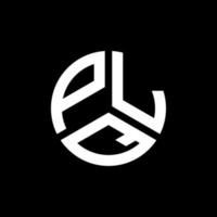 plq-Buchstaben-Logo-Design auf schwarzem Hintergrund. plq kreative Initialen schreiben Logo-Konzept. plq Briefgestaltung. vektor