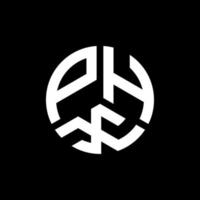 Phx-Brief-Logo-Design auf schwarzem Hintergrund. phx kreatives Initialen-Buchstaben-Logo-Konzept. Phx-Briefdesign. vektor