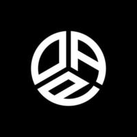 OAP-Brief-Logo-Design auf schwarzem Hintergrund. oap kreative Initialen schreiben Logo-Konzept. oap Briefgestaltung. vektor