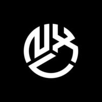 nxu-Brief-Logo-Design auf schwarzem Hintergrund. nxu kreatives Initialen-Buchstaben-Logo-Konzept. nxu Briefdesign. vektor