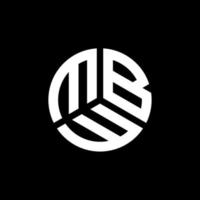 mbw-Brief-Logo-Design auf schwarzem Hintergrund. mbw kreative Initialen schreiben Logo-Konzept. mbw Briefgestaltung. vektor