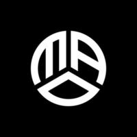 printmao brev logotyp design på svart bakgrund. mao kreativa initialer brev logotyp koncept. mao bokstavsdesign. vektor