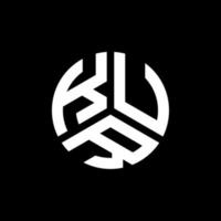 kur-Brief-Logo-Design auf schwarzem Hintergrund. kur kreative Initialen schreiben Logo-Konzept. kur Briefgestaltung. vektor