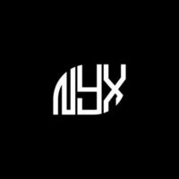 nyx-Buchstaben-Logo-Design auf schwarzem Hintergrund. nyx kreatives Initialen-Buchstaben-Logo-Konzept. Nyx-Buchstaben-Design. vektor