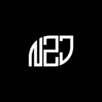 nzj-Buchstaben-Logo-Design auf schwarzem Hintergrund. nzj kreative Initialen schreiben Logo-Konzept. nzj Briefgestaltung. vektor