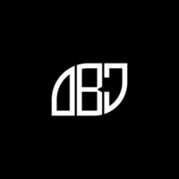 obj-Buchstaben-Logo-Design auf schwarzem Hintergrund. obj kreative Initialen schreiben Logo-Konzept. obj Briefgestaltung. vektor