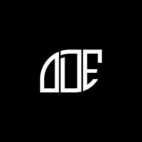 ode brev logotyp design på svart bakgrund. ode kreativa initialer brev logotyp koncept. ode brev design. vektor
