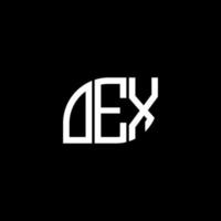 Oex-Brief-Logo-Design auf schwarzem Hintergrund. oex kreative Initialen schreiben Logo-Konzept. oex Briefgestaltung. vektor