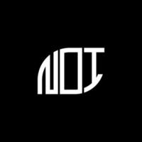 Noi-Brief-Logo-Design auf schwarzem Hintergrund. noi kreative Initialen schreiben Logo-Konzept. Noi-Buchstaben-Design. vektor
