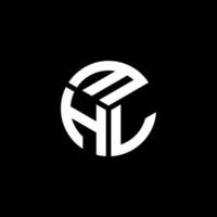 Mhl-Brief-Logo-Design auf schwarzem Hintergrund. mhl kreatives Initialen-Buchstaben-Logo-Konzept. Mhl-Briefgestaltung. vektor