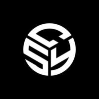 csy-Brief-Logo-Design auf schwarzem Hintergrund. csy kreative Initialen schreiben Logo-Konzept. csy Briefgestaltung. vektor