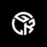Glk-Brief-Logo-Design auf schwarzem Hintergrund. glk kreative Initialen schreiben Logo-Konzept. glk Briefgestaltung. vektor