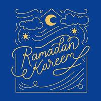ramadan kareem dekorativer script-schriftzug vektor