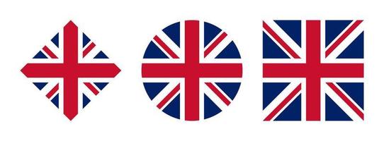 Symbolsatz für Flaggen des Vereinigten Königreichs. Vektor-Illustration isoliert auf weißem Hintergrund