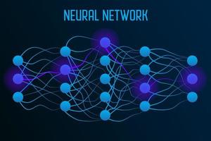 neuronales Netzwerkmodell mit echten Synapsen zwischen Neuronen vektor