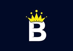 initial b bokstav med krona vektor