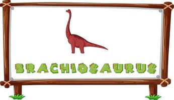 Rahmenvorlage mit Dinosauriern und Text-Brachiosaurus-Design im Inneren vektor