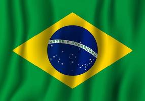 brasilien realistische wehende flaggenvektorillustration. Hintergrundsymbol des nationalen Landes. Tag der Unabhängigkeit vektor
