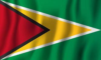 Guyana realistische wehende Flaggenvektorillustration. Hintergrundsymbol des nationalen Landes. Tag der Unabhängigkeit vektor