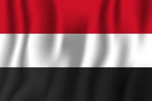 Jemen realistiska viftande flagga vektorillustration. nationellt land bakgrundssymbol. självständighetsdag vektor