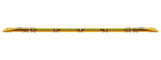 Hochgeschwindigkeitsbahn gelber Zugvektor flaches Illustrationsdesign vektor