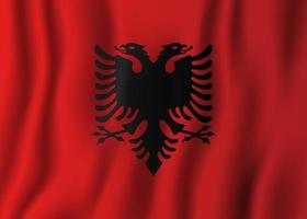 albanien realistische wehende flaggenvektorillustration. Hintergrundsymbol des nationalen Landes. Tag der Unabhängigkeit vektor